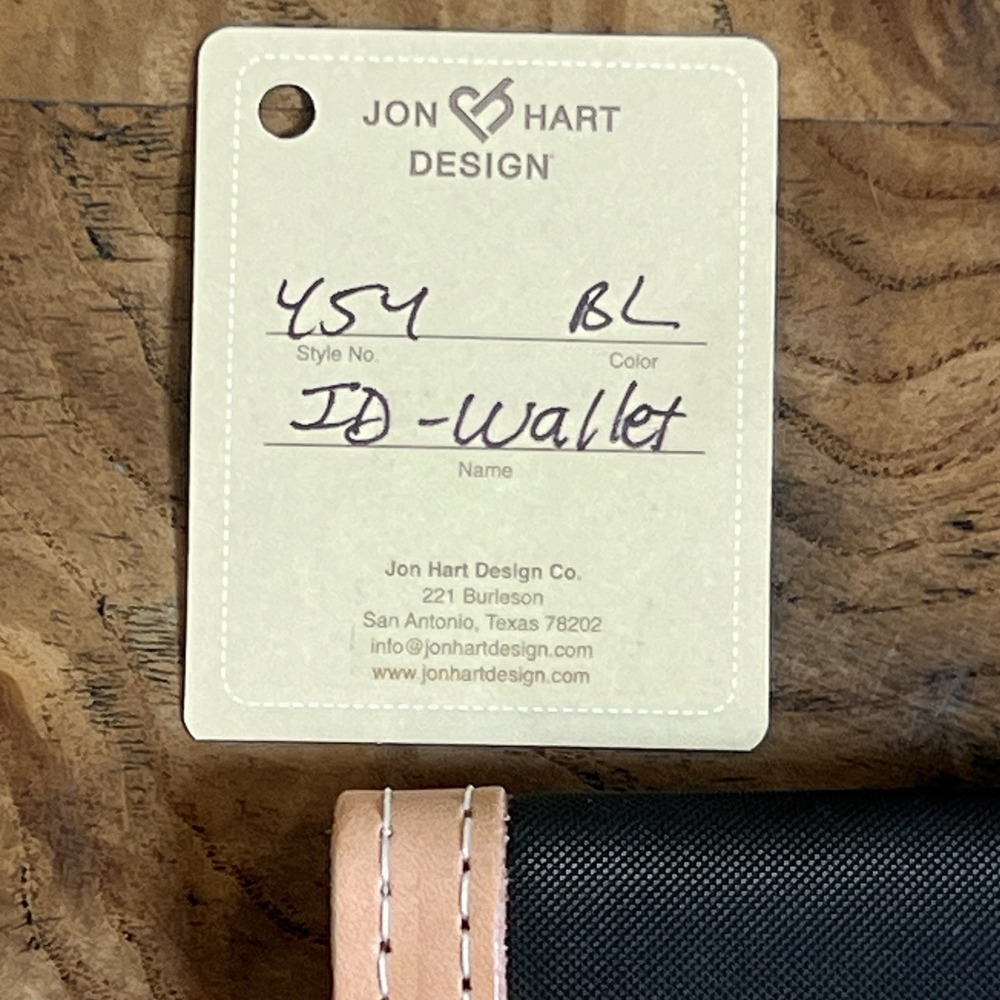 Jon Hart ID Wallet Women OS Black Excellent KAΘ Sorority Monogram Leather Trim - Picture 5 of 8